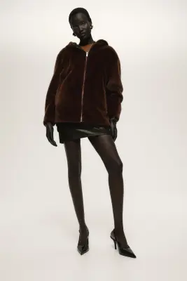 Veste à capuche - Marron — photo 1