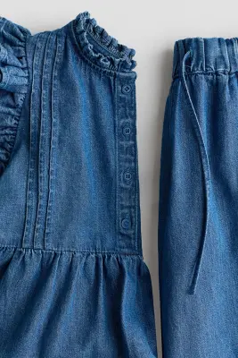Ensemble 2 pièces en denim de coton - Bleu denim — photo 3