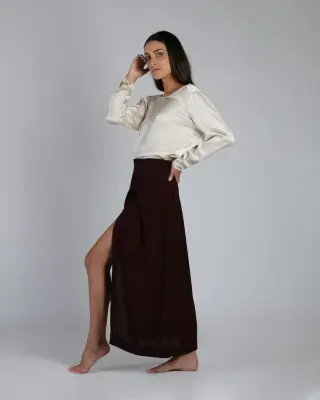 Jupe Faustina bordeaux – Karma Koma — photo 3