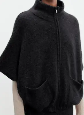 Poncho en alpaga, polyamide et élasthanne — photo 3