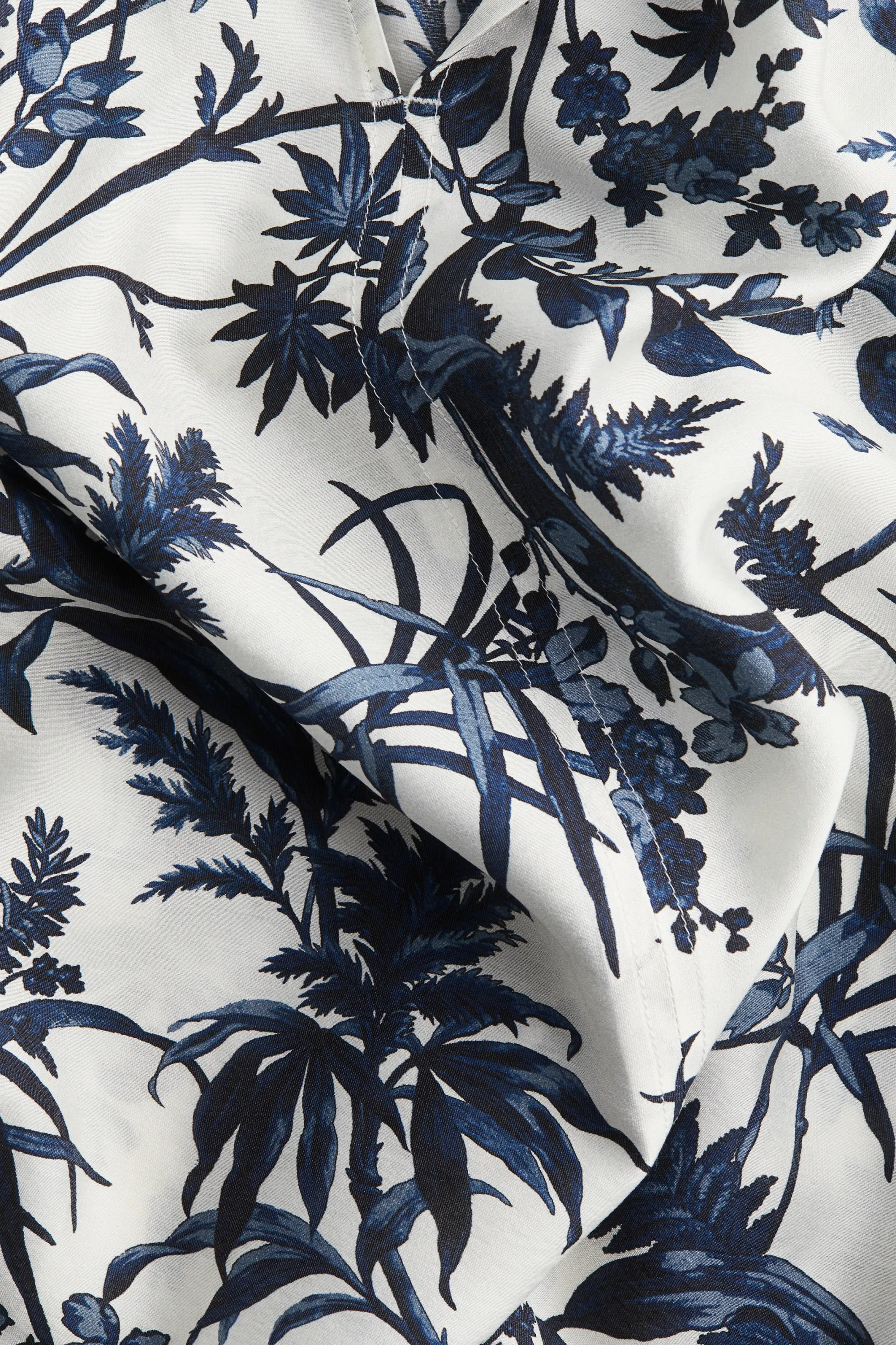 Blouse oversize - Blanc/motif bleu marine