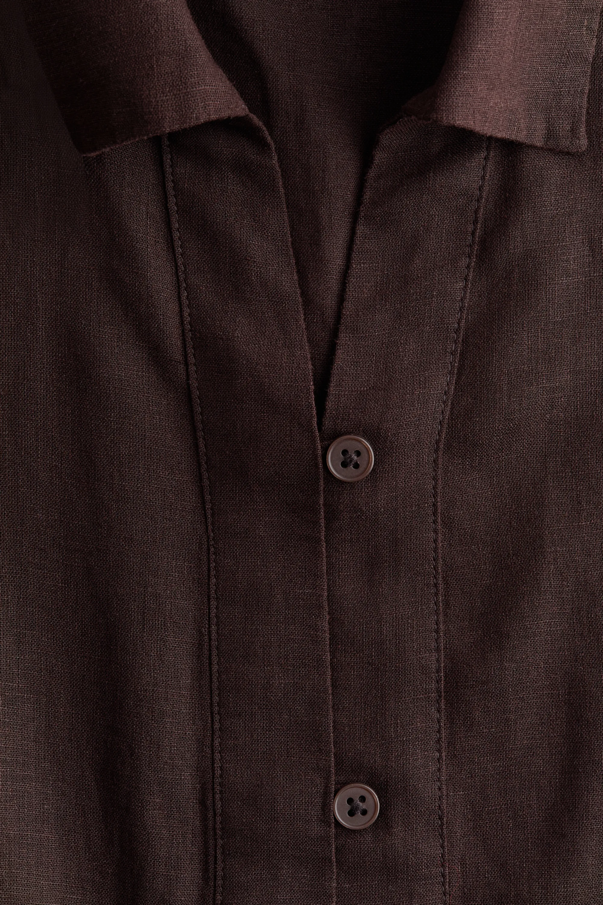 Chemise sans manches en lin mélangé - Marron foncé