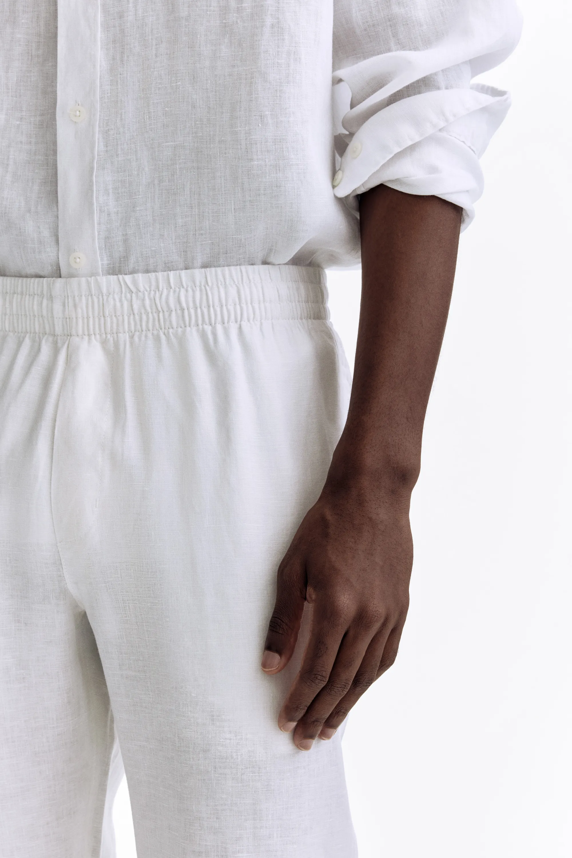 Pantalon Regular Fit en lin - Blanc