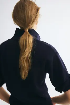 Polo en maille fine - Bleu marine — photo 2