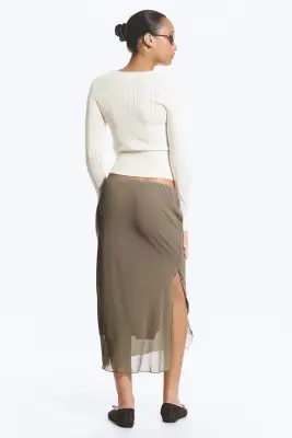 Pull ajusté en maille - Blanc — photo 2