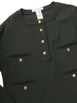 Robe en laine vert foncé boutons dorés Prix boutique 1500€ Taille de 38 — photo 2