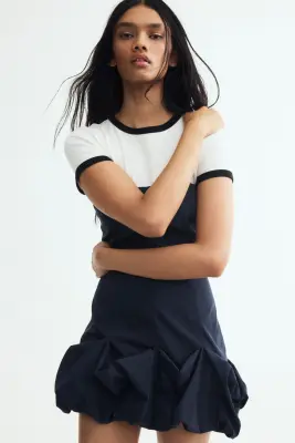Robe bandeau avec base à effet boule - Bleu marine — photo 1