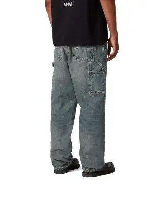 Single Knee Pant Blue Worn Used Wash — photo 3