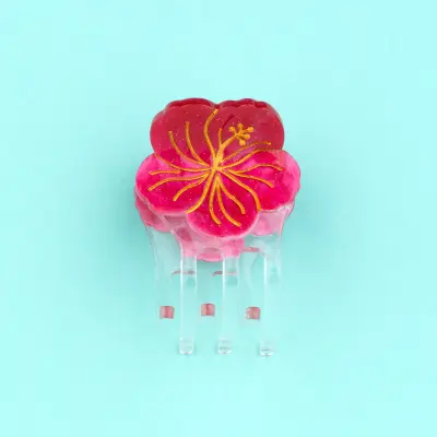 Mini pince à cheveux Hibiscus Coucou Suzette — photo 1