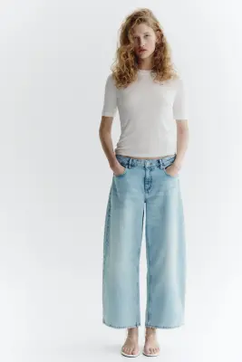 Wide Regular Waist Ankle Jeans - Bleu denim clair — photo 2