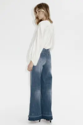 Wide High Jeans - Bleu denim — photo 5
