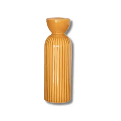 Grand bougeoir/vase 2 en 1 - jaune — photo 1