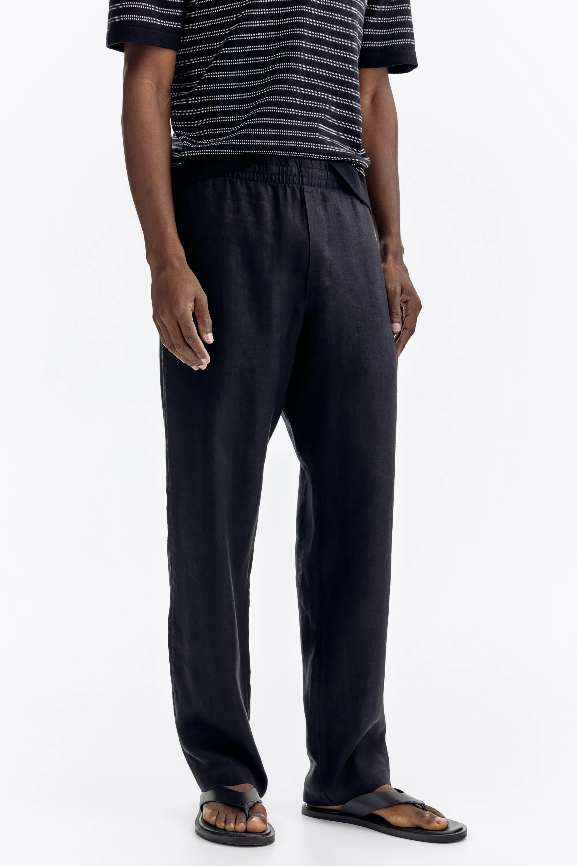 Pantalon Regular Fit en lin - Black
