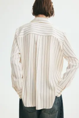 Chemise - Crème/rayures tennis — photo 2