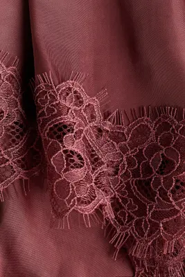 Combi-short dos nu avec dentelle - Rouge rouille — photo 5
