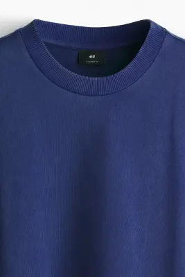 T-shirt Oversized Fit - Bleu foncé — photo 5