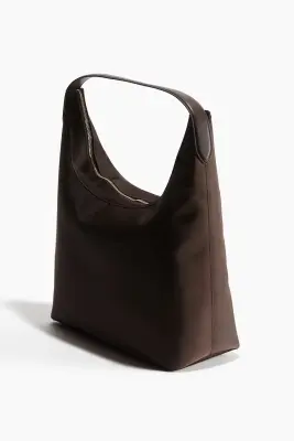 Sac bandoulière en twill - Marron foncé — photo 2