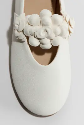 Ballerines avec applications - Crème — photo 2