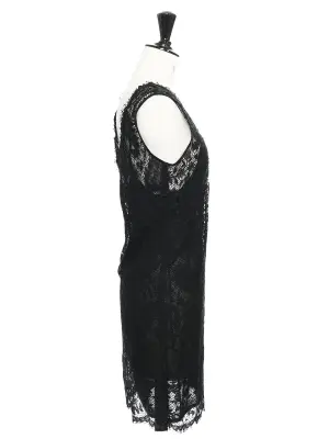 Robe sans manche en dentelle noire Px boutique 600€ Taille 34 — photo 3