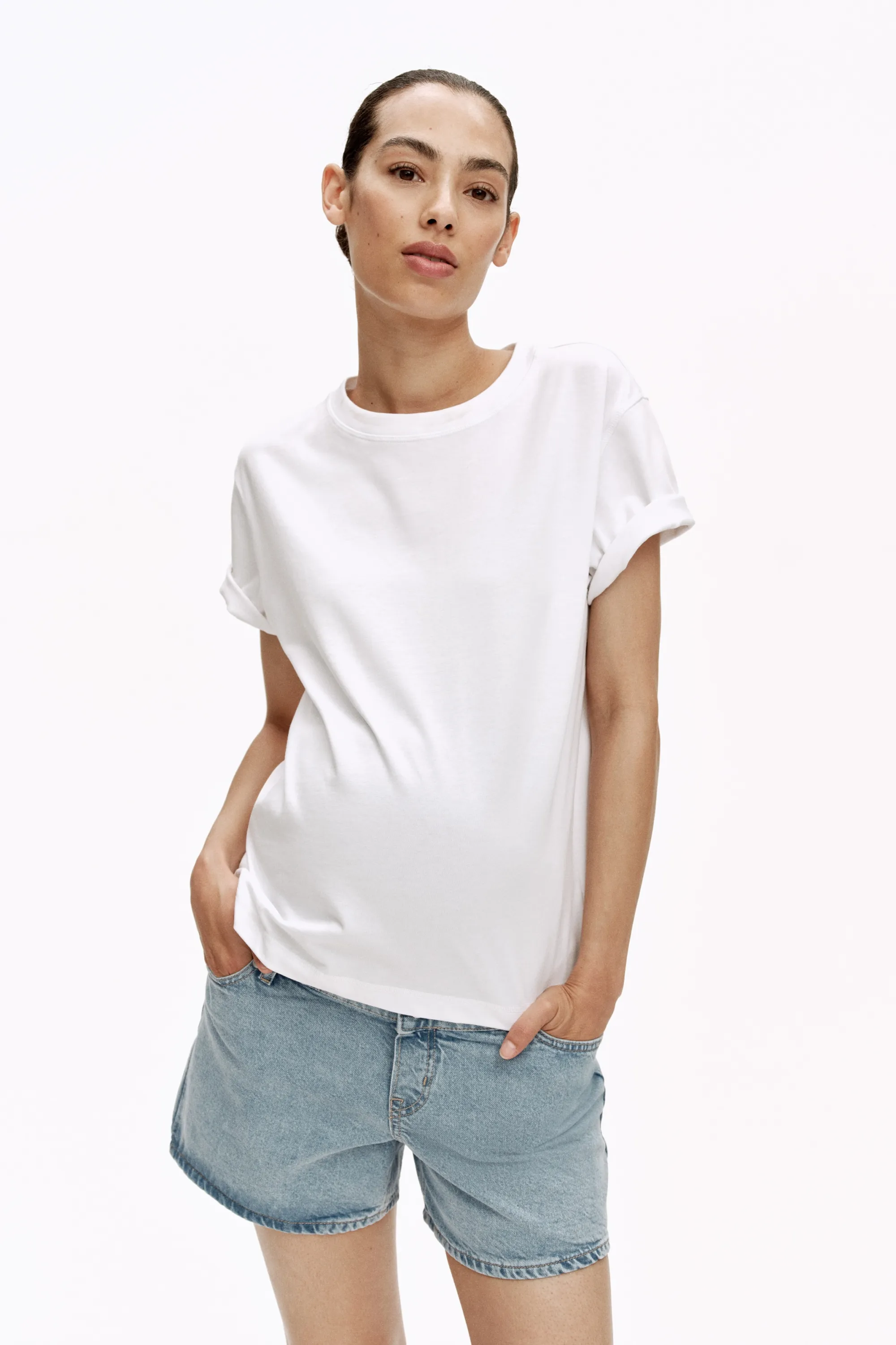 MAMA Short en denim - Bleu denim clair