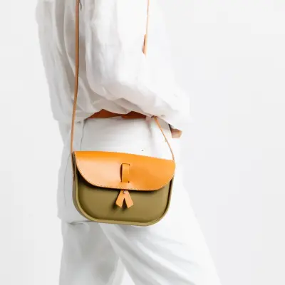 Sac à main bandoulière Kaki en supergomme® et cuir — photo 2