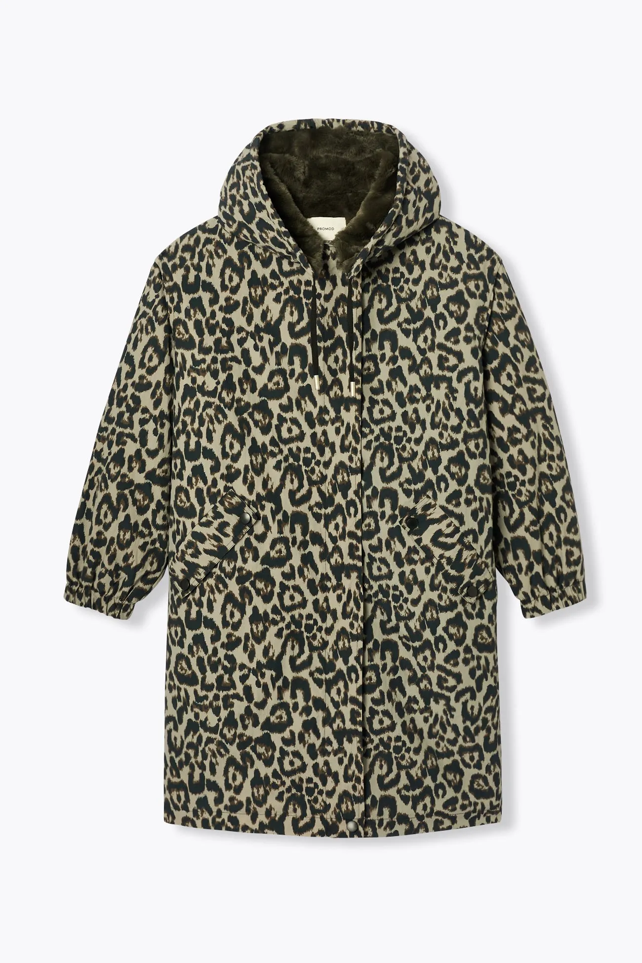 Parka fourrée motif léopard