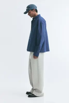 Pantalon jogger chic Relaxed Fit - Gris clair chiné — photo 4
