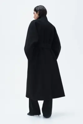 Manteau oversize en laine - Noir — photo 5