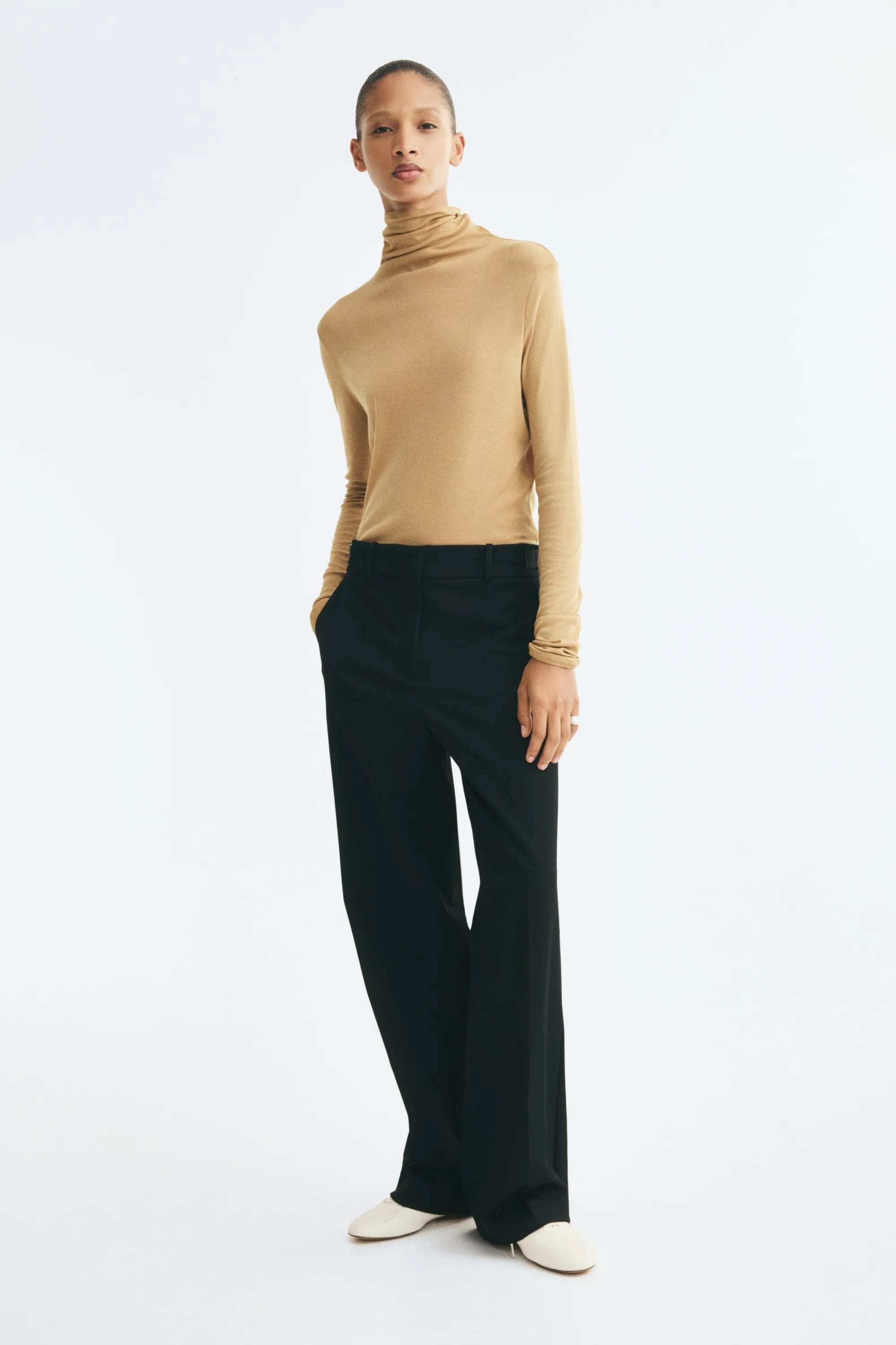 Pantalon droit en twill - Noir