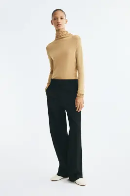 Pantalon droit en twill - Noir — photo 1