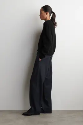 PANTALON EN DENIM À TAILLE AJUSTABLE - BLEU ENCRE — photo 2