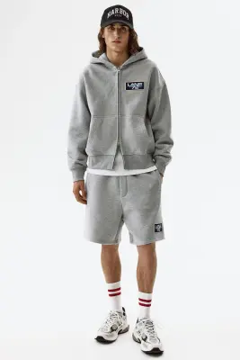 Veste à capuche zippée Oversized Fit - Gris chiné/Lane 72 — photo 1