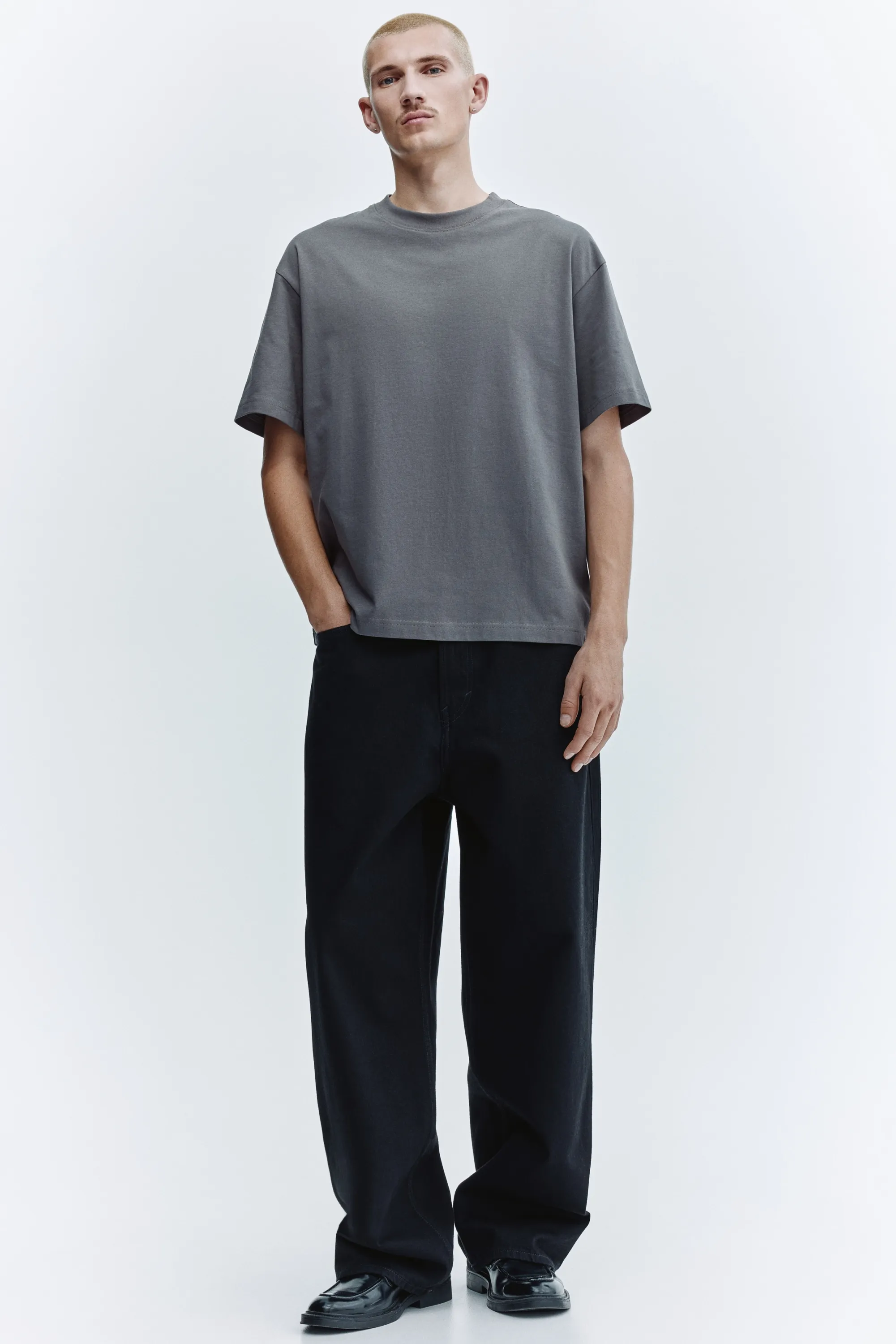 T-shirt Relaxed Fit - Gris foncé