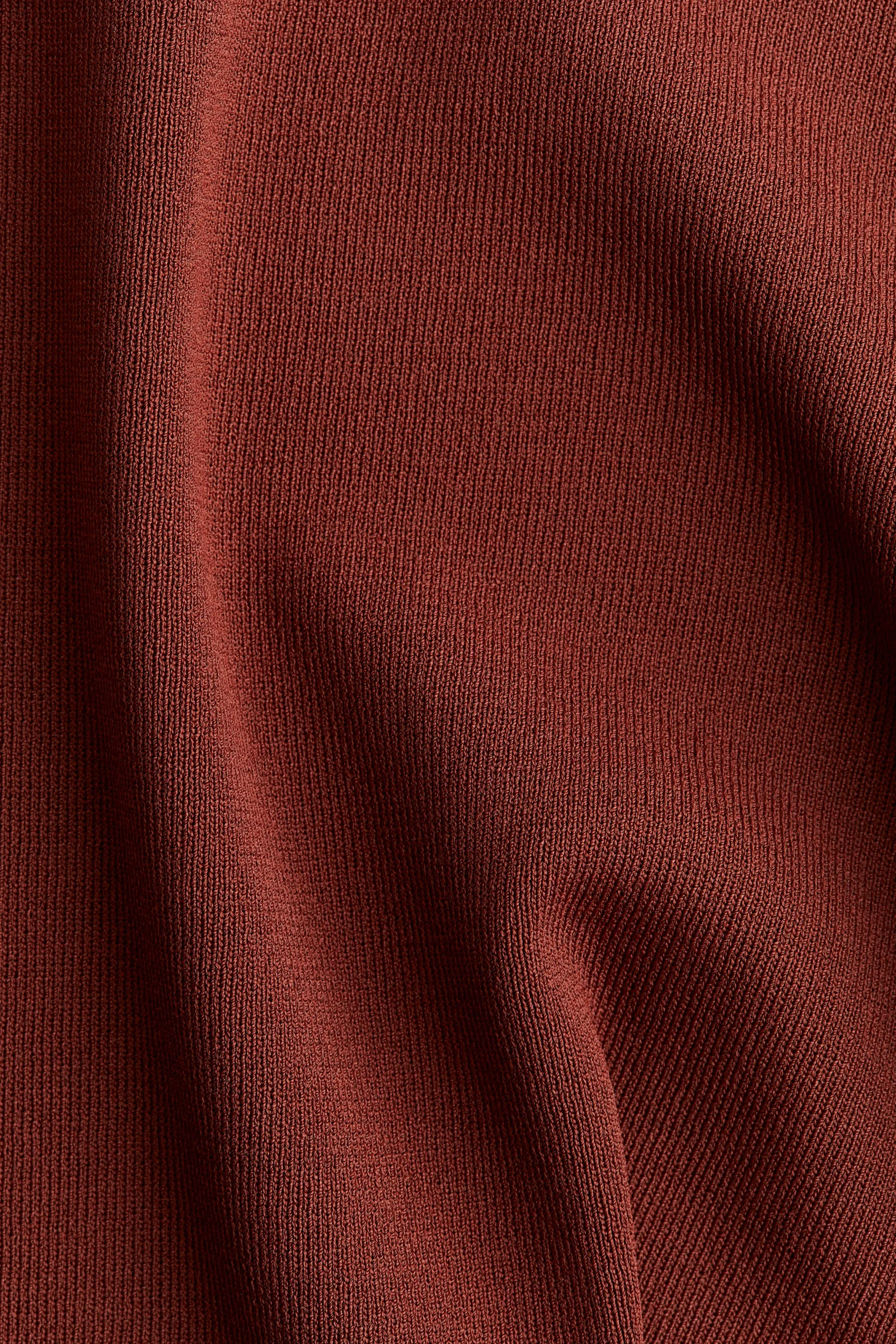 T-shirt en maille fine - Rouge rouille