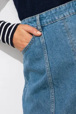 Jupe midi évasée en jean Femme — photo 5