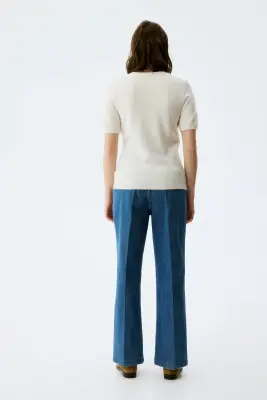MAMA Bootcut High Waist Ankle Jeans - Bleu denim — photo 3