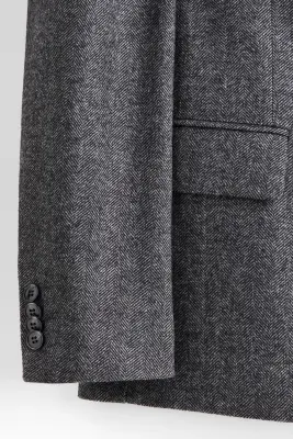 Veste Relaxed Fit à fermeture croisée - Gris foncé/motif chevron — photo 1