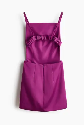 Robe en satin avec dos décolleté - Violet vif — photo 4