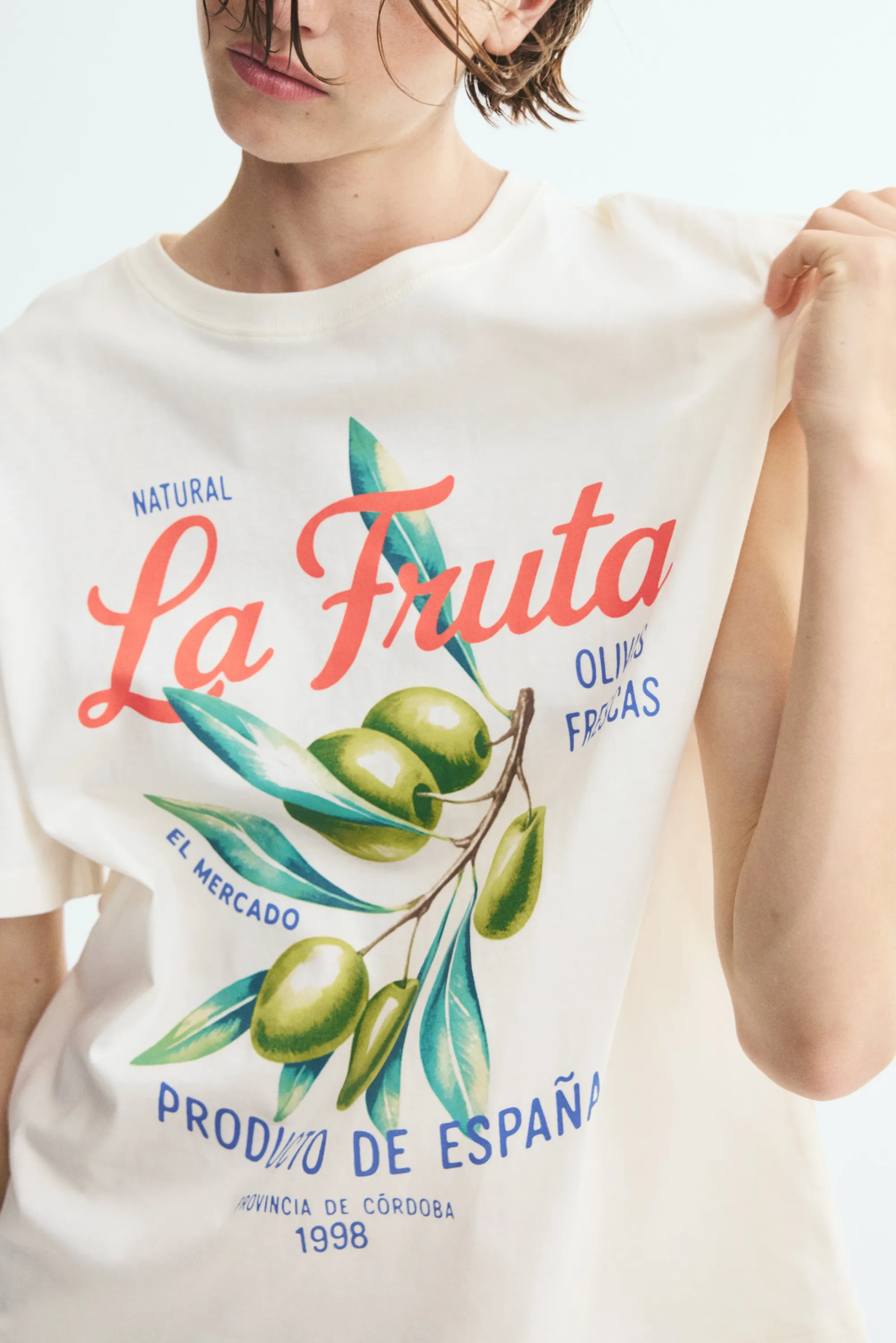 T-shirt oversize imprimé - Crème/La Fruta