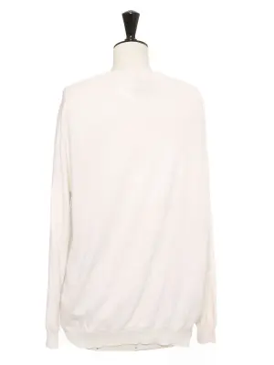 Pull col rond en cachemire et laine blanc Prix boutique 250€ Taille L — photo 3