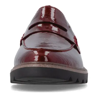 Mocassins Remonte D2Q05-35 Bordeaux - Vernis Synthétique Talon Bloc Grande Pointure Femme — photo 4