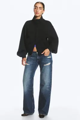 Veste boutonnée en jersey - Noir — photo 2
