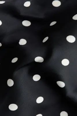 Robe en satin avec détail façon écharpe - Noir/pois — photo 4