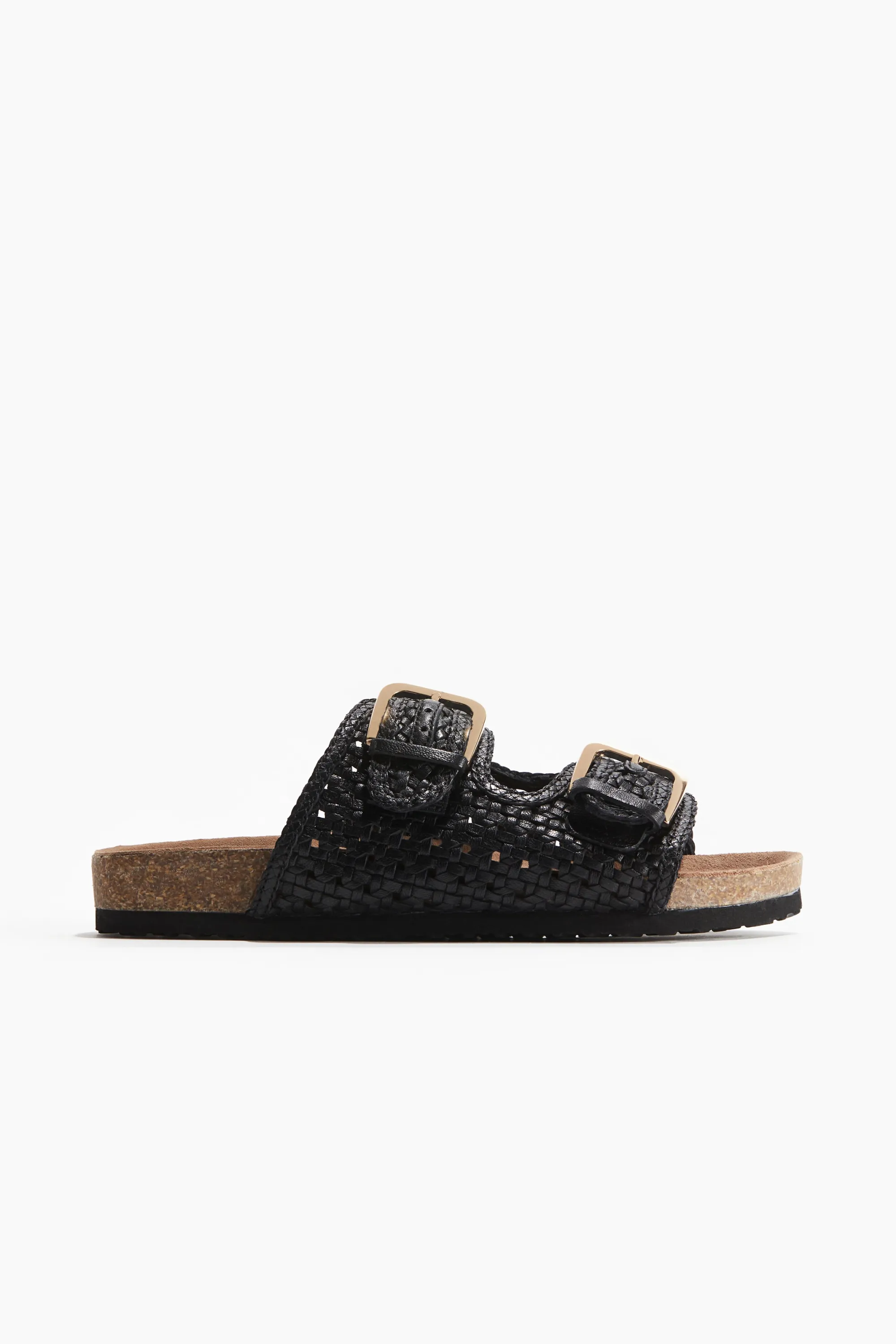 Sandales en cuir tressé - Noir