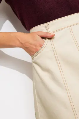 Jupe midi évasée en toile — photo 5