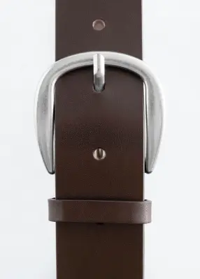 Ceinture en cuir - Marron foncé — photo 2