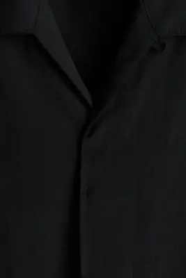 Chemise Relaxed Fit avec col cubain - Noir — photo 4