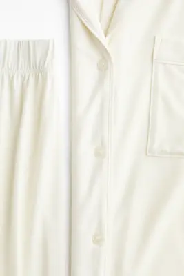 Pyjama en viscose mélangée - Crème — photo 3
