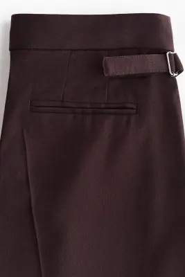Pantalon à pinces avec pattes - Marron foncé — photo 4