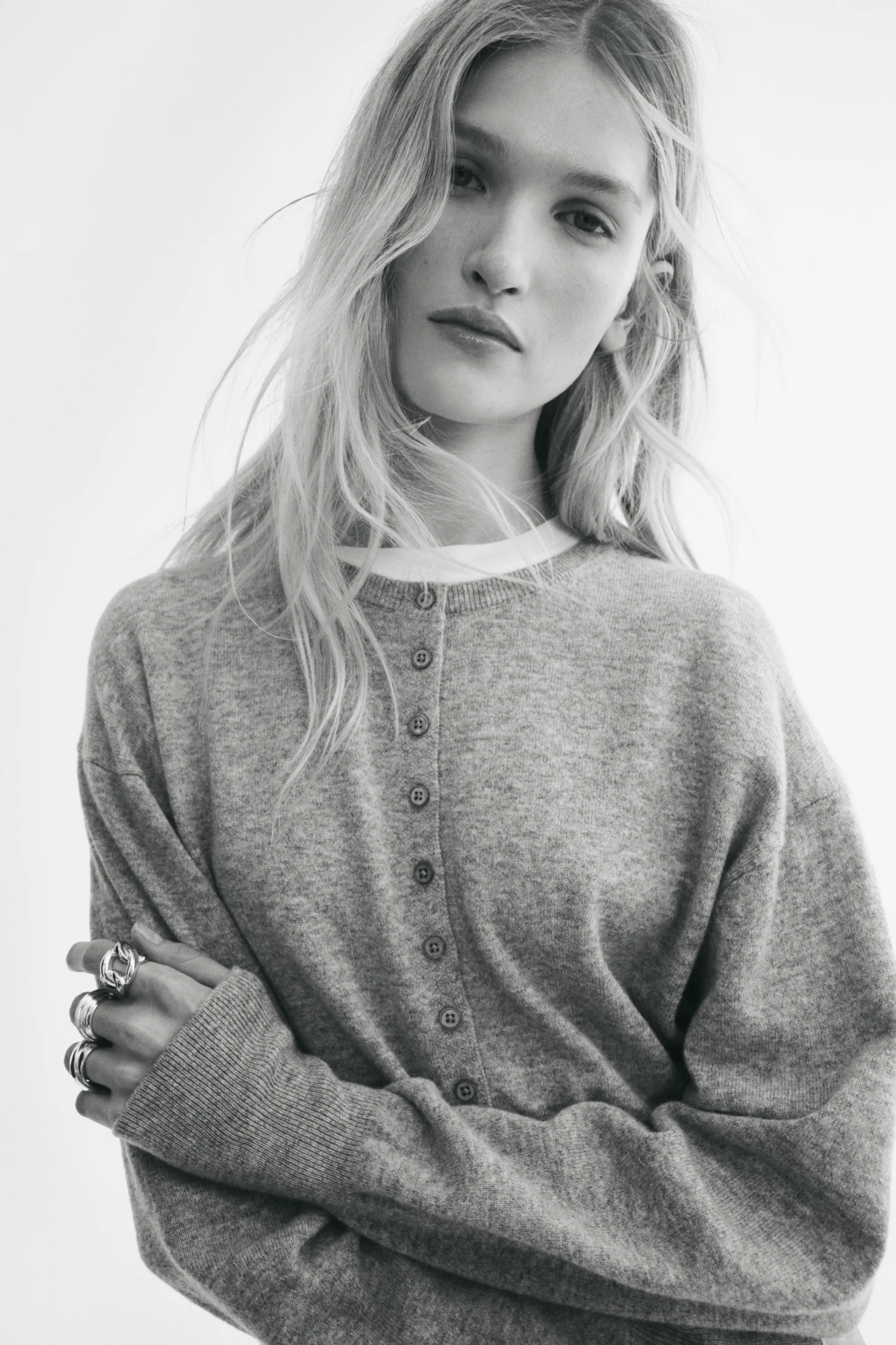 Gilet en laine - Gris chiné